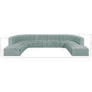  Manufacturer Color_Mint -- Arc 161" Mint Vegan Leather Upholstered 10 pc Modular Sectional IMAGE 11