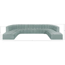 Meridian Arc Mint Green Vegan Leather 10 pc Modular Sectional IMAGE 11