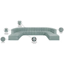 Meridian Arc Mint Green Vegan Leather 10 pc Modular Sectional IMAGE 12