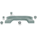  Manufacturer Color_Mint -- Arc 161" Mint Vegan Leather Upholstered 10 pc Modular Sectional IMAGE 12