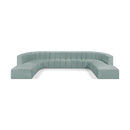 Meridian Arc Mint Green Vegan Leather 10 pc Modular Sectional IMAGE 1