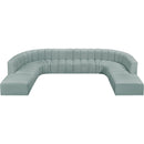  Manufacturer Color_Mint -- Arc 161" Mint Vegan Leather Upholstered 10 pc Modular Sectional IMAGE 3