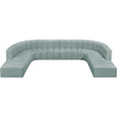 Meridian Arc Mint Green Vegan Leather 10 pc Modular Sectional IMAGE 3
