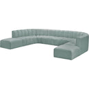  Manufacturer Color_Mint -- Arc 161" Mint Vegan Leather Upholstered 10 pc Modular Sectional IMAGE 4