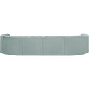 Meridian Arc Mint Green Vegan Leather 10 pc Modular Sectional IMAGE 6