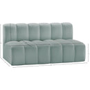 Meridian Arc Mint Green Vegan Leather 2 pc Modular Sectional IMAGE 11