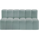  Manufacturer Color_Mint -- Arc 60" Mint Vegan Leather Upholstered 2 pc Modular Sectional IMAGE 3
