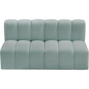  Manufacturer Color_Mint -- Arc 60" Mint Vegan Leather Upholstered 2 pc Modular Sectional IMAGE 4