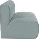  Manufacturer Color_Mint -- Arc 60" Mint Vegan Leather Upholstered 2 pc Modular Sectional IMAGE 5