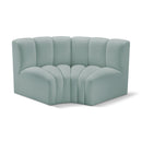  Manufacturer Color_Mint -- Arc 60" Mint Vegan Leather Upholstered 2 pc Modular Sectional IMAGE 1