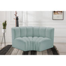  Manufacturer Color_Mint -- Arc 60" Mint Vegan Leather Upholstered 2 pc Modular Sectional IMAGE 2