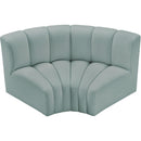  Manufacturer Color_Mint -- Arc 60" Mint Vegan Leather Upholstered 2 pc Modular Sectional IMAGE 3