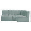  Manufacturer Color_Mint -- Arc 84" Mint Vegan Leather Upholstered 3 pc Modular Sectional IMAGE 11