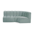  Manufacturer Color_Mint -- Arc 84" Mint Vegan Leather Upholstered 3 pc Modular Sectional IMAGE 1