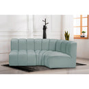  Manufacturer Color_Mint -- Arc 84" Mint Vegan Leather Upholstered 3 pc Modular Sectional IMAGE 2