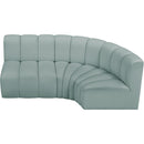  Manufacturer Color_Mint -- Arc 84" Mint Vegan Leather Upholstered 3 pc Modular Sectional IMAGE 3