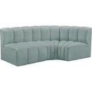  Manufacturer Color_Mint -- Arc 84" Mint Vegan Leather Upholstered 3 pc Modular Sectional IMAGE 4