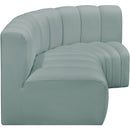  Manufacturer Color_Mint -- Arc 84" Mint Vegan Leather Upholstered 3 pc Modular Sectional IMAGE 5