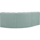  Manufacturer Color_Mint -- Arc 84" Mint Vegan Leather Upholstered 3 pc Modular Sectional IMAGE 6