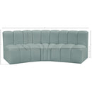  Manufacturer Color_Mint -- Arc 86" Mint Vegan Leather Upholstered 3 pc Modular Sectional IMAGE 11