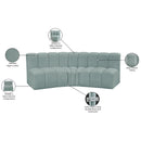  Manufacturer Color_Mint -- Arc 86" Mint Vegan Leather Upholstered 3 pc Modular Sectional IMAGE 12