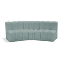  Manufacturer Color_Mint -- Arc 86" Mint Vegan Leather Upholstered 3 pc Modular Sectional IMAGE 1