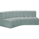  Manufacturer Color_Mint -- Arc 86" Mint Vegan Leather Upholstered 3 pc Modular Sectional IMAGE 4