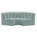  Manufacturer Color_Mint -- Arc 80" Mint Vegan Leather Upholstered 3 pc Modular Sectional IMAGE 11