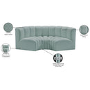 Manufacturer Color_Mint -- Arc 80" Mint Vegan Leather Upholstered 3 pc Modular Sectional IMAGE 12