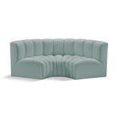  Manufacturer Color_Mint -- Arc 80" Mint Vegan Leather Upholstered 3 pc Modular Sectional IMAGE 1