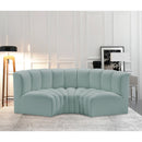  Manufacturer Color_Mint -- Arc 80" Mint Vegan Leather Upholstered 3 pc Modular Sectional IMAGE 2