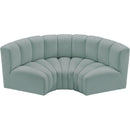  Manufacturer Color_Mint -- Arc 80" Mint Vegan Leather Upholstered 3 pc Modular Sectional IMAGE 3
