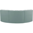  Manufacturer Color_Mint -- Arc 80" Mint Vegan Leather Upholstered 3 pc Modular Sectional IMAGE 6