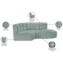 Meridian Arc Mint Green Vegan Leather 3 pc Modular Sectional IMAGE 12