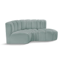  Manufacturer Color_Mint -- Arc 70" Mint Vegan Leather Upholstered 3 pc Modular Sectional IMAGE 1