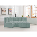  Manufacturer Color_Mint -- Arc 70" Mint Vegan Leather Upholstered 3 pc Modular Sectional IMAGE 2