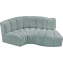 Manufacturer Color_Mint -- Arc 70" Mint Vegan Leather Upholstered 3 pc Modular Sectional IMAGE 3