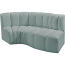  Manufacturer Color_Mint -- Arc 70" Mint Vegan Leather Upholstered 3 pc Modular Sectional IMAGE 4