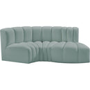 Manufacturer Color_Mint -- Arc 70" Mint Vegan Leather Upholstered 3 pc Modular Sectional IMAGE 5
