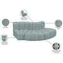  Manufacturer Color_Mint -- Arc 77" Mint Vegan Leather Upholstered 3 pc Modular Sectional IMAGE 11