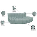 Meridian Arc Mint Green Vegan Leather 3 pc Modular Sectional IMAGE 11