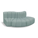  Manufacturer Color_Mint -- Arc 77" Mint Vegan Leather Upholstered 3 pc Modular Sectional IMAGE 1