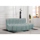  Manufacturer Color_Mint -- Arc 77" Mint Vegan Leather Upholstered 3 pc Modular Sectional IMAGE 2
