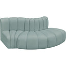  Manufacturer Color_Mint -- Arc 77" Mint Vegan Leather Upholstered 3 pc Modular Sectional IMAGE 3