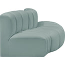  Manufacturer Color_Mint -- Arc 77" Mint Vegan Leather Upholstered 3 pc Modular Sectional IMAGE 4