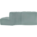  Manufacturer Color_Mint -- Arc 77" Mint Vegan Leather Upholstered 3 pc Modular Sectional IMAGE 5