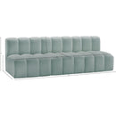  Manufacturer Color_Mint -- Arc 89.5" Mint Vegan Leather Upholstered 3 pc Modular Sectional IMAGE 11