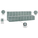  Manufacturer Color_Mint -- Arc 89.5" Mint Vegan Leather Upholstered 3 pc Modular Sectional IMAGE 12