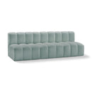  Manufacturer Color_Mint -- Arc 89.5" Mint Vegan Leather Upholstered 3 pc Modular Sectional IMAGE 1