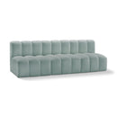 Meridian Arc Mint Green Vegan Leather 3 pc Modular Sectional IMAGE 1
